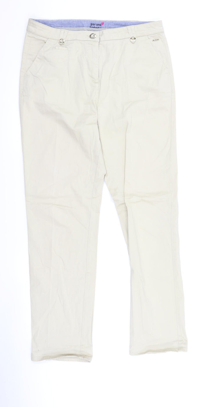 Per Una Womens Brown   Chino Trousers Size 34 L29 in