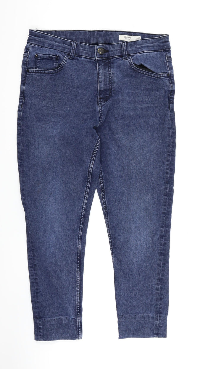 Marks and Spencer Womens Blue  Denim Straight Jeans Size 12 L23 in
