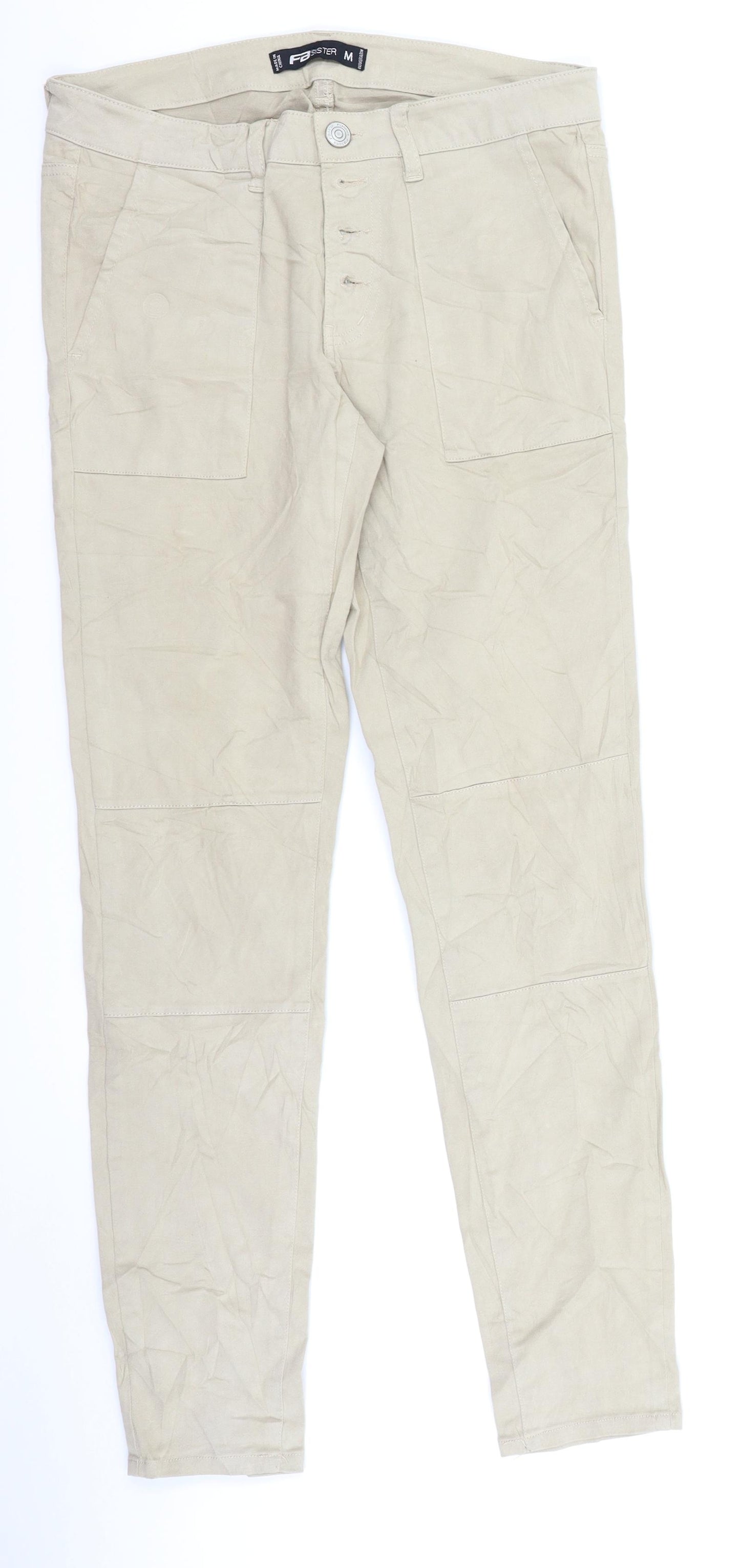 FB Sister Womens Beige   Chino Trousers Size M L27 in