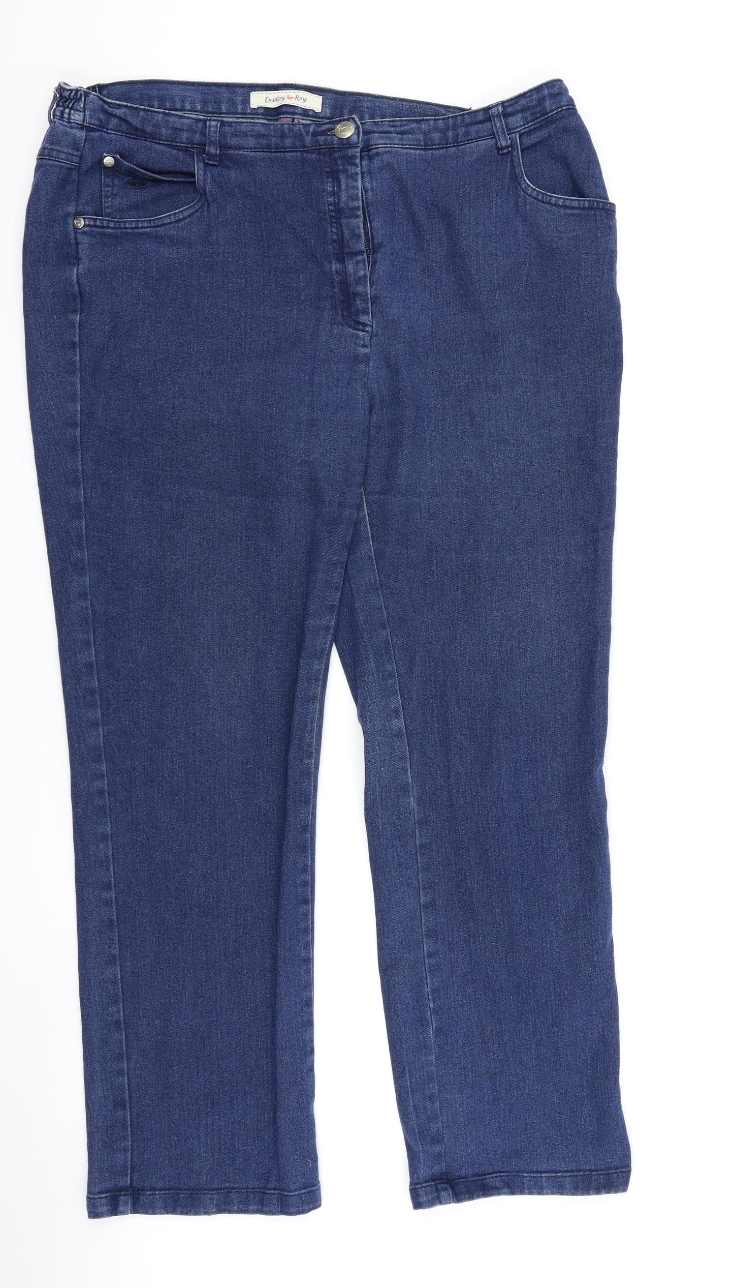 country rose Womens Blue  Denim Straight Jeans Size 18 L28 in