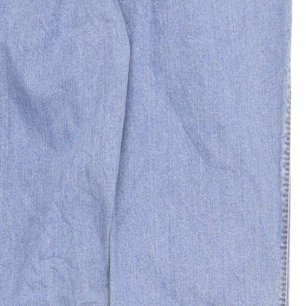Preworn Womens Blue  Denim Straight Jeans Size 14 L32 in
