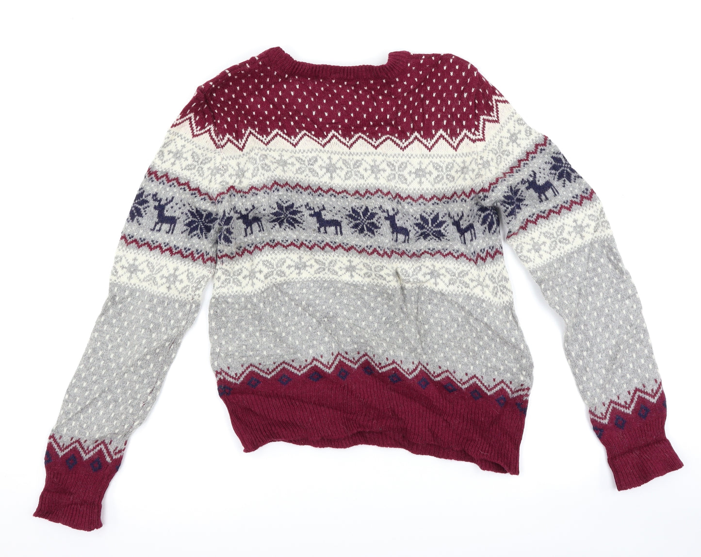 Atmosphere Womens Grey Geometric  Pullover Jumper Size 12  - Christmas