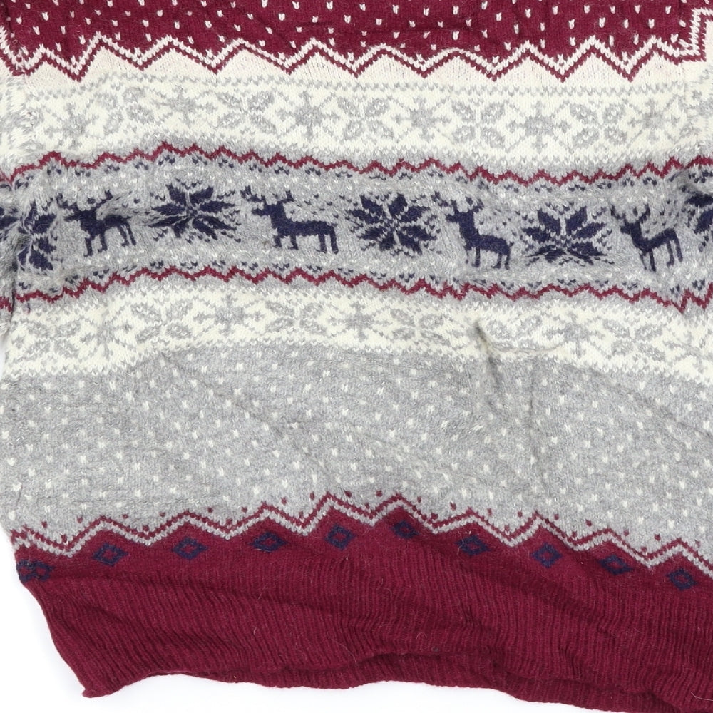 Atmosphere Womens Grey Geometric  Pullover Jumper Size 12  - Christmas