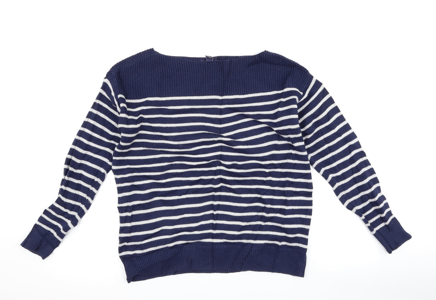 Gap Womens Blue Striped  Pullover Jumper Size M