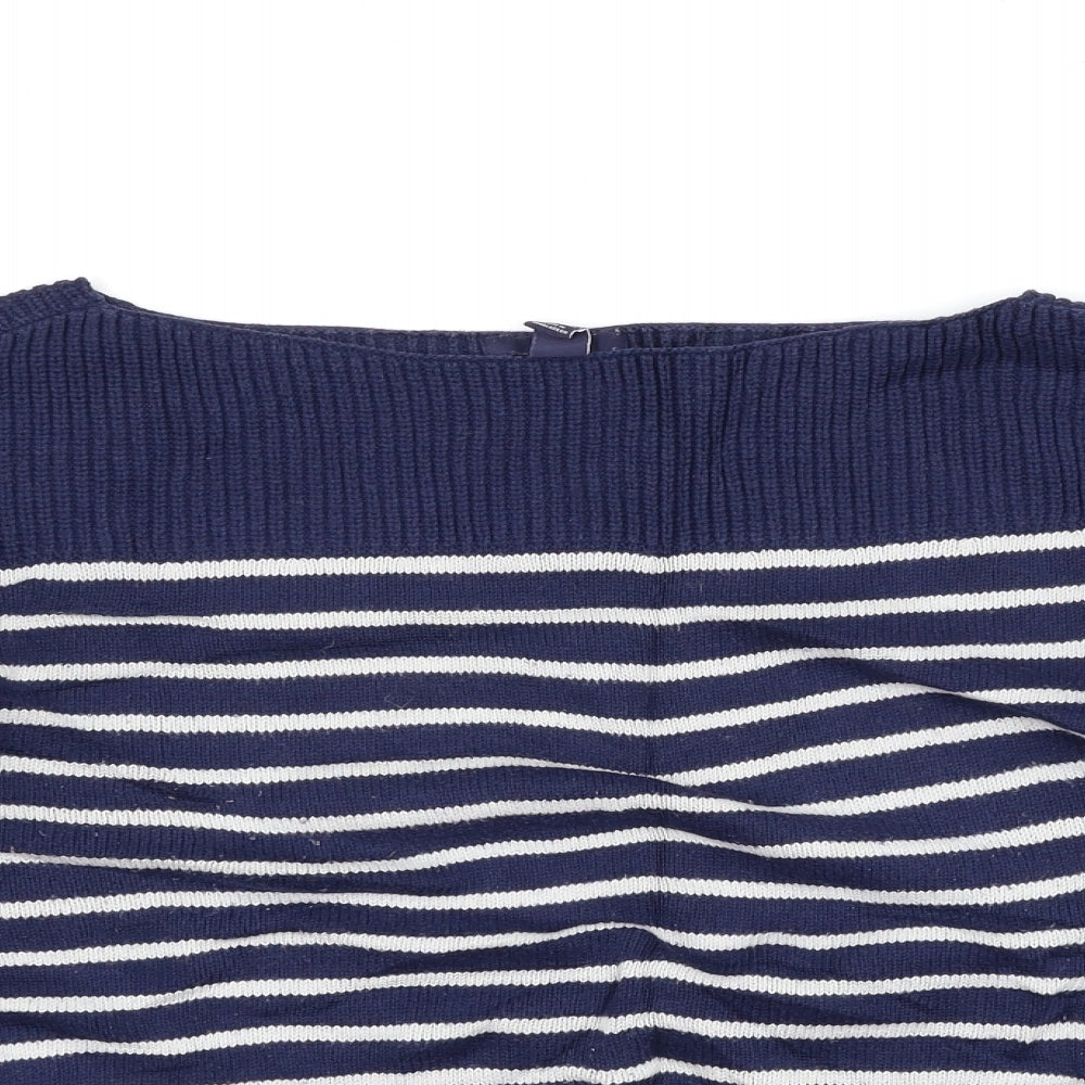 Gap Womens Blue Striped  Pullover Jumper Size M