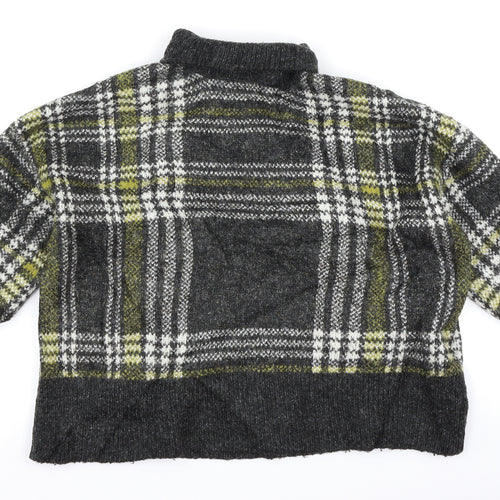 New Look Womens Grey Check  Pullover Jumper Size S