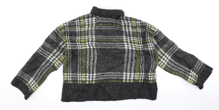 New Look Womens Grey Check  Pullover Jumper Size S