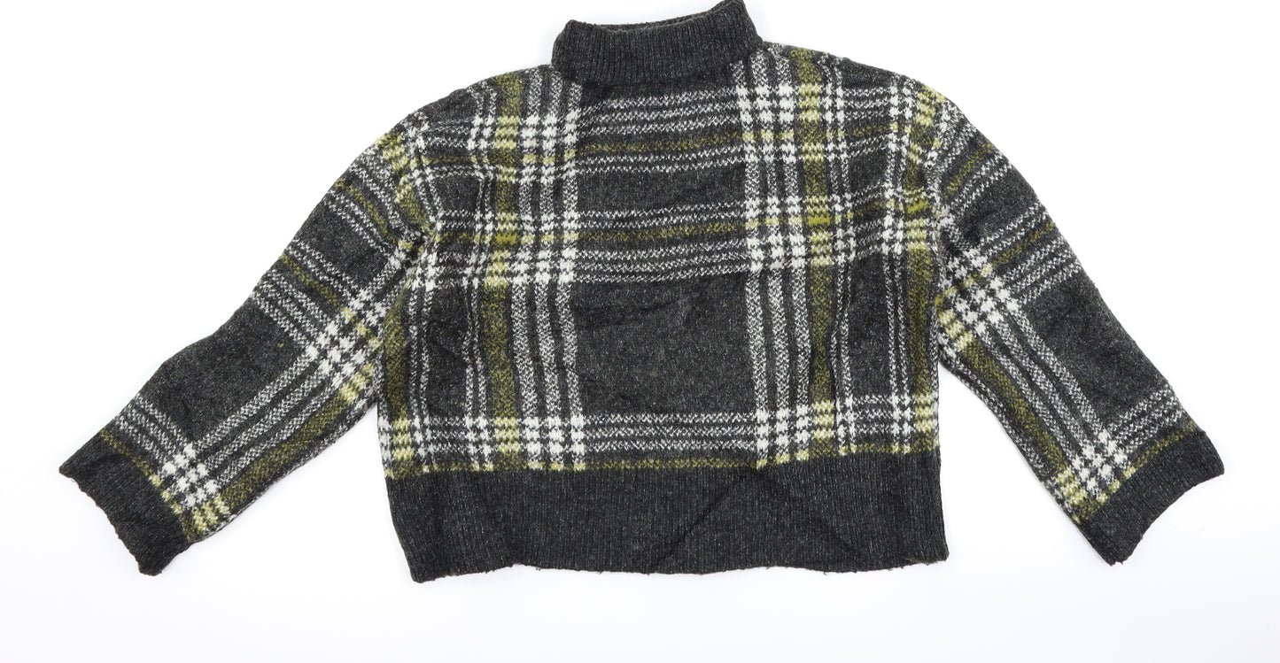 New Look Womens Grey Check  Pullover Jumper Size S