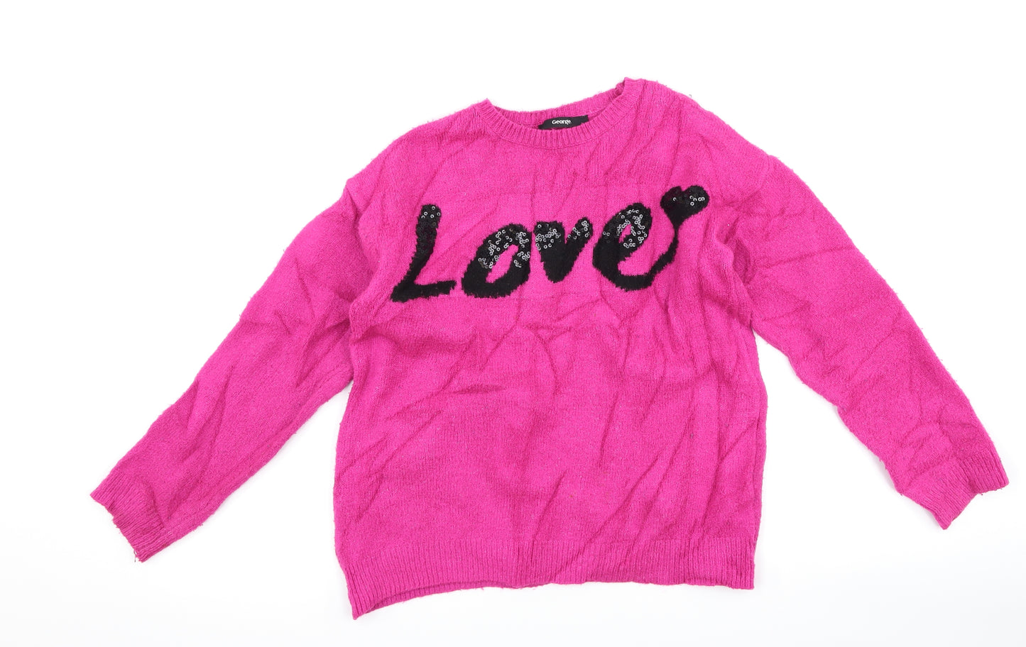 George Girls Purple   Pullover Jumper Size 8-9 Years  - love