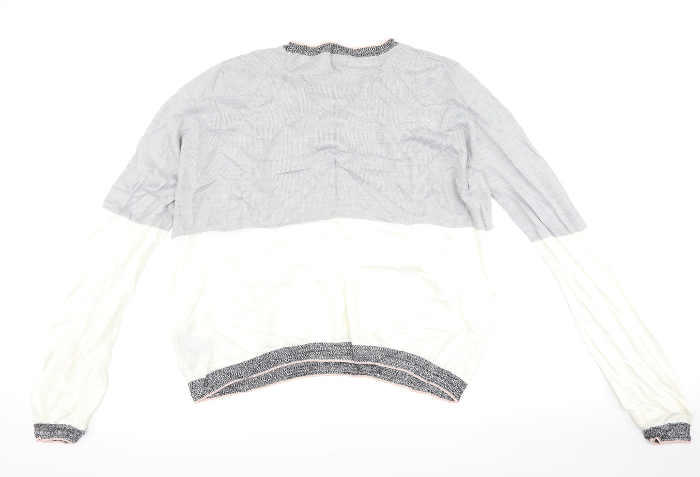 Per Una Womens Grey Striped  Pullover Jumper Size 20