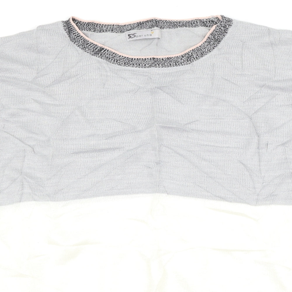 Per Una Womens Grey Striped  Pullover Jumper Size 20