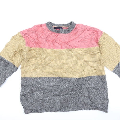 Marks and Spencer Womens Grey Striped  Pullover Jumper Size M