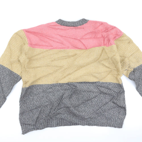 Marks and Spencer Womens Grey Striped  Pullover Jumper Size M