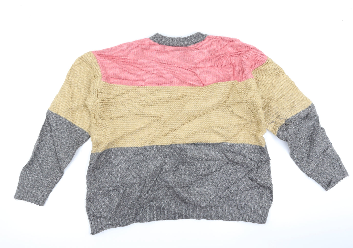 Marks and Spencer Womens Grey Striped  Pullover Jumper Size M
