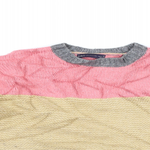 Marks and Spencer Womens Grey Striped  Pullover Jumper Size M
