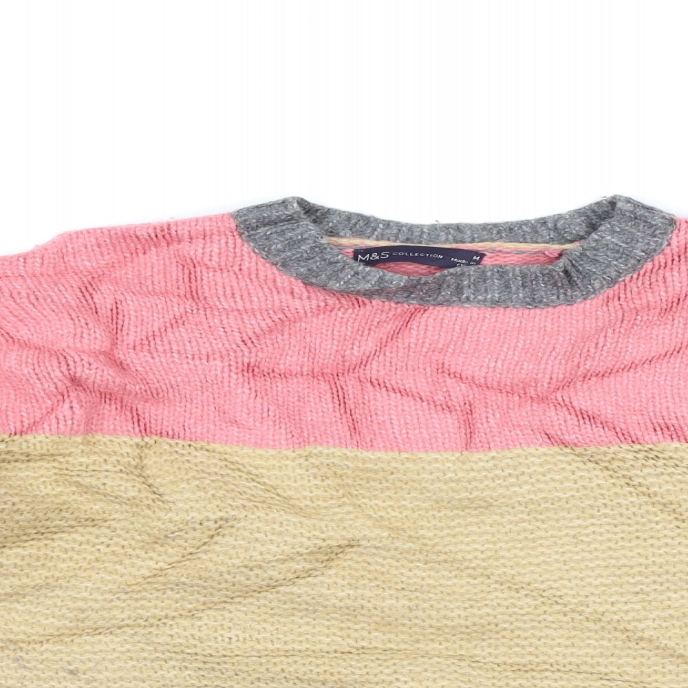 Marks and Spencer Womens Grey Striped  Pullover Jumper Size M