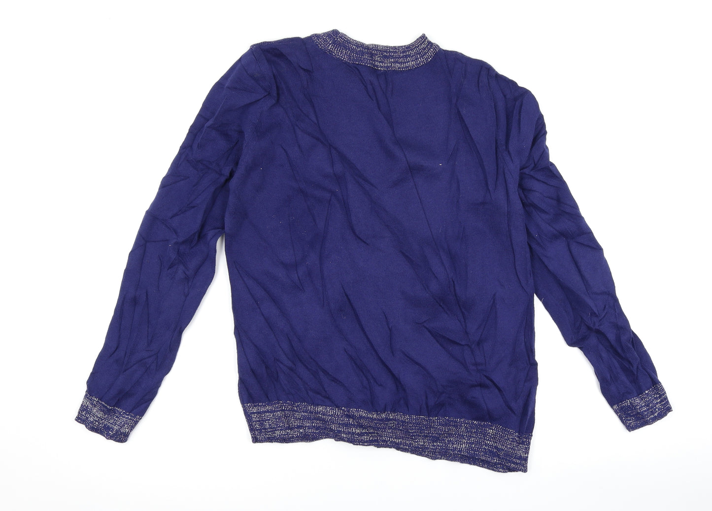 Marks and Spencer Womens Blue Fair Isle  Pullover Jumper Size 12