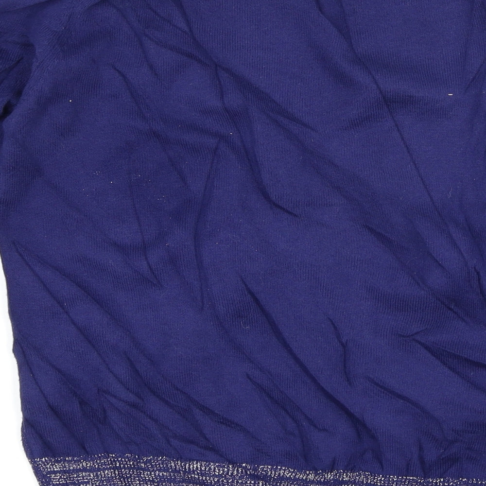 Marks and Spencer Womens Blue Fair Isle  Pullover Jumper Size 12