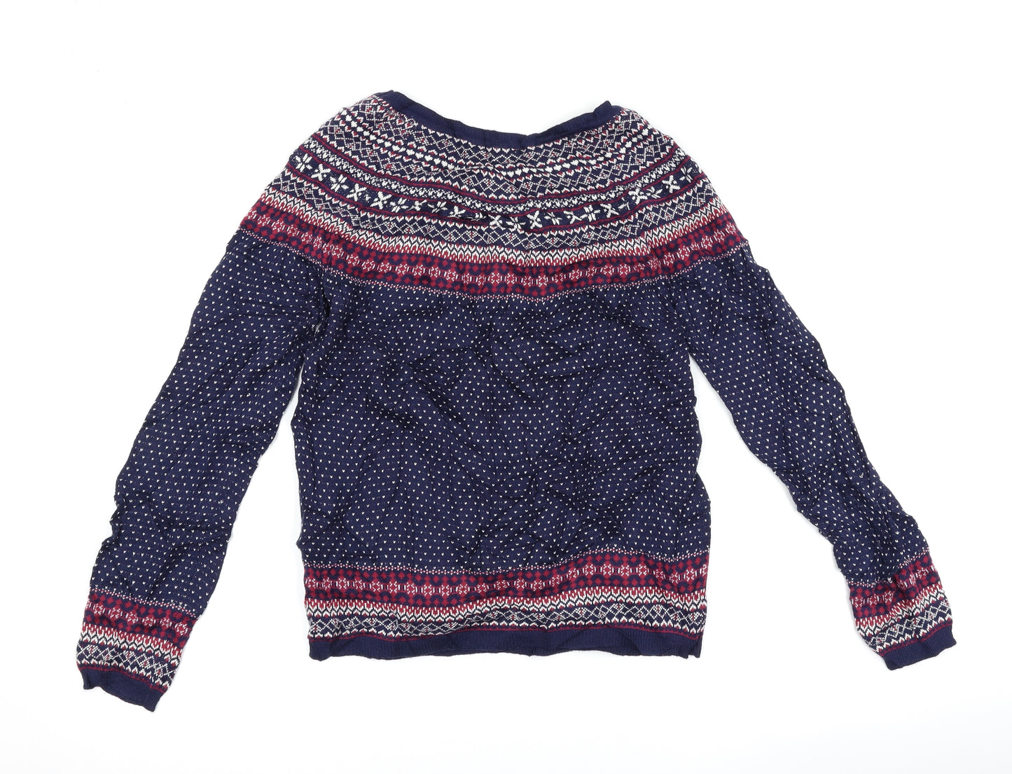 colin's Womens Blue Geometric  Pullover Jumper Size S  - Love heart print