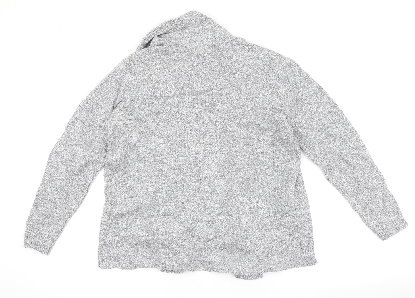 Pure & Natural Womens Grey Striped  Basic T-Shirt Size M  - top and cardigan in one