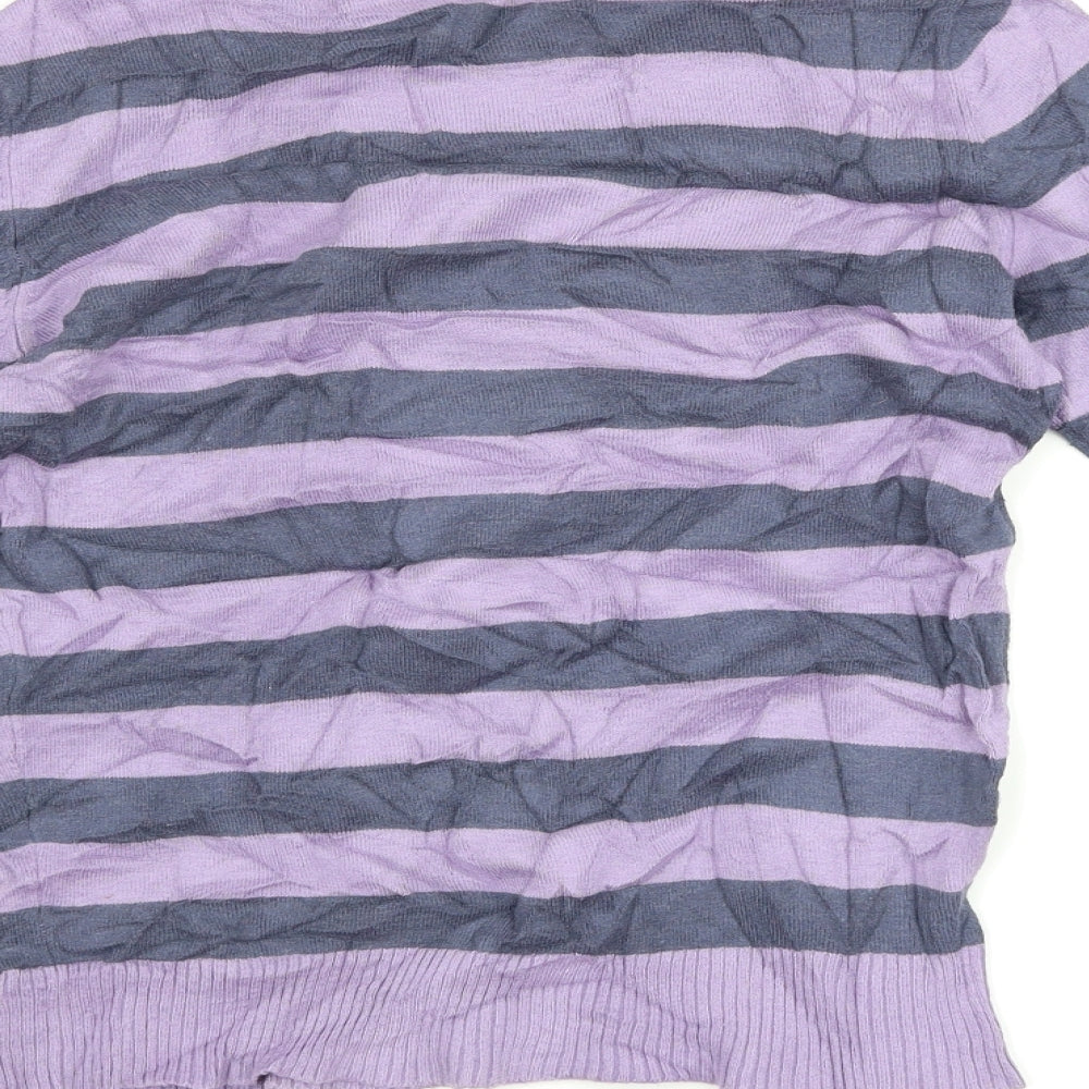 Atmosphere Womens Purple Striped  Pullover Jumper Size 8