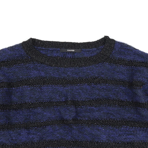 George Womens Blue Striped  Pullover Jumper Size 10