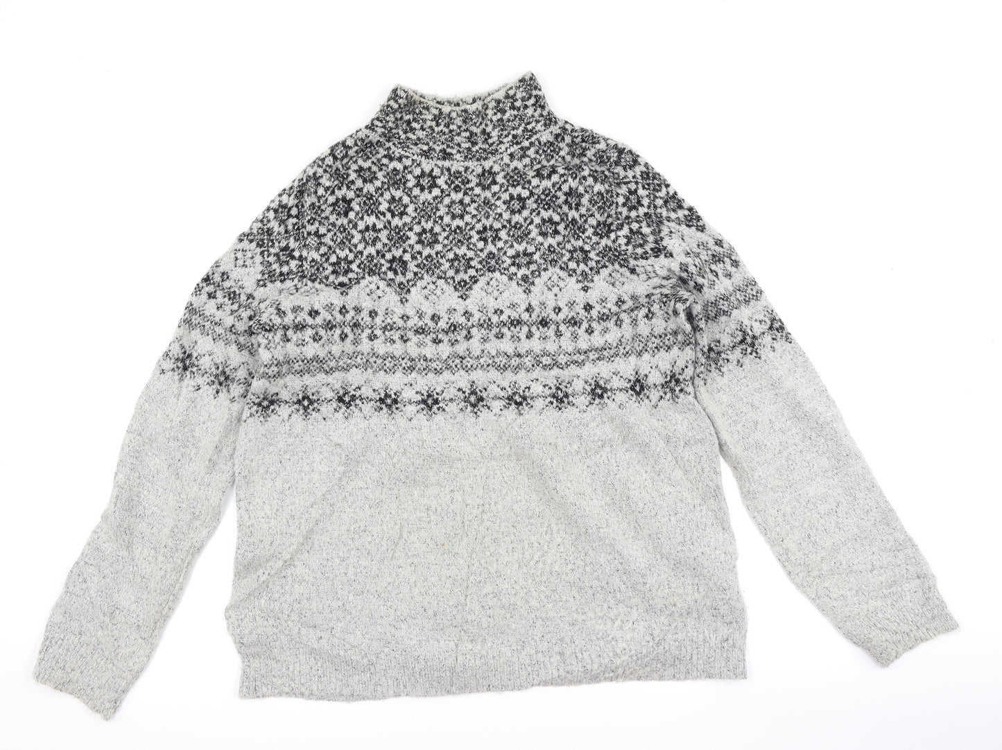 Debenhams Womens Grey Geometric  Pullover Jumper Size 14
