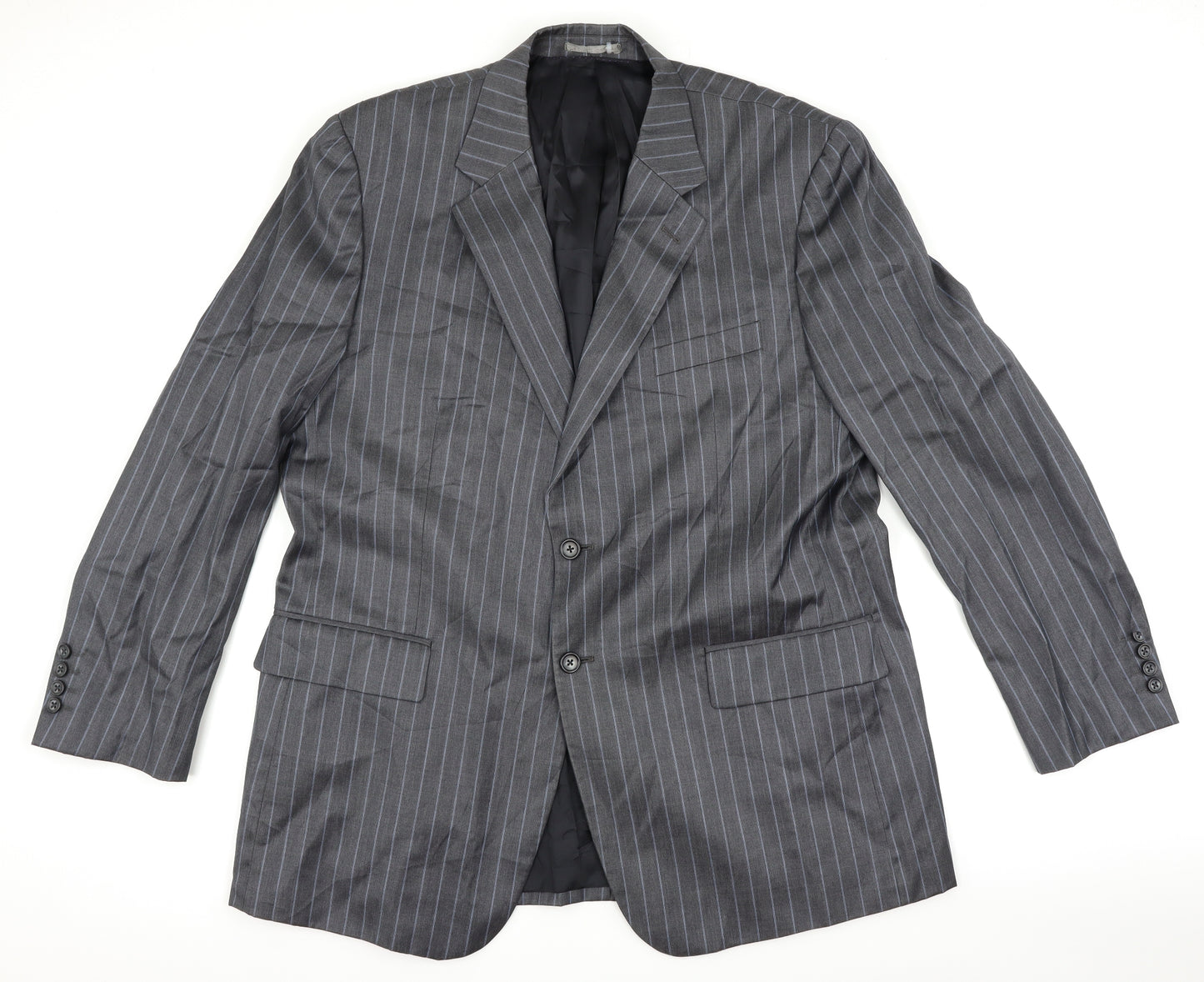 Brook Traverner Mens Grey Striped  Jacket Suit Jacket Size 44