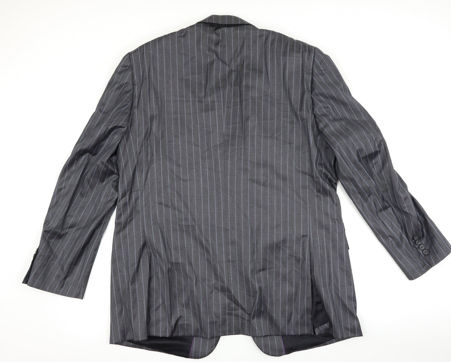 Brook Traverner Mens Grey Striped  Jacket Suit Jacket Size 44