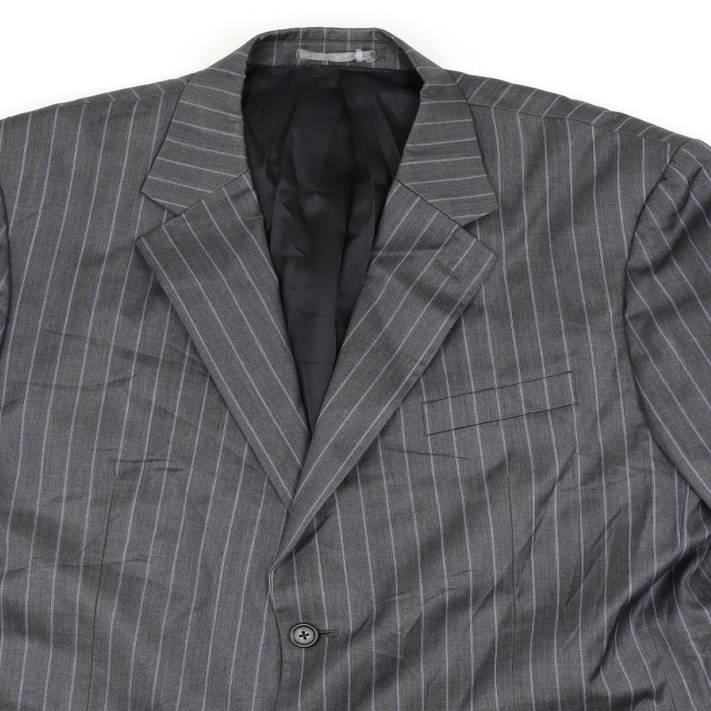 Brook Traverner Mens Grey Striped  Jacket Suit Jacket Size 44