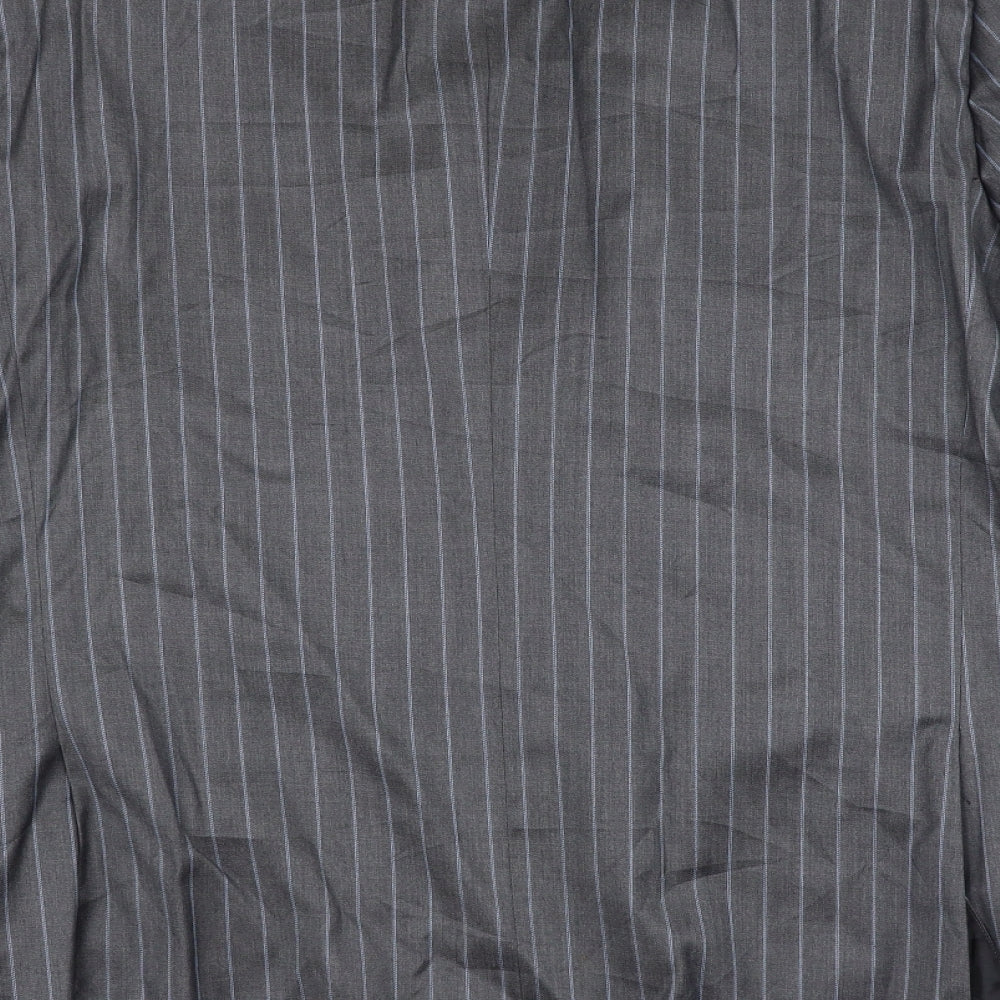 Brook Traverner Mens Grey Striped  Jacket Suit Jacket Size 44