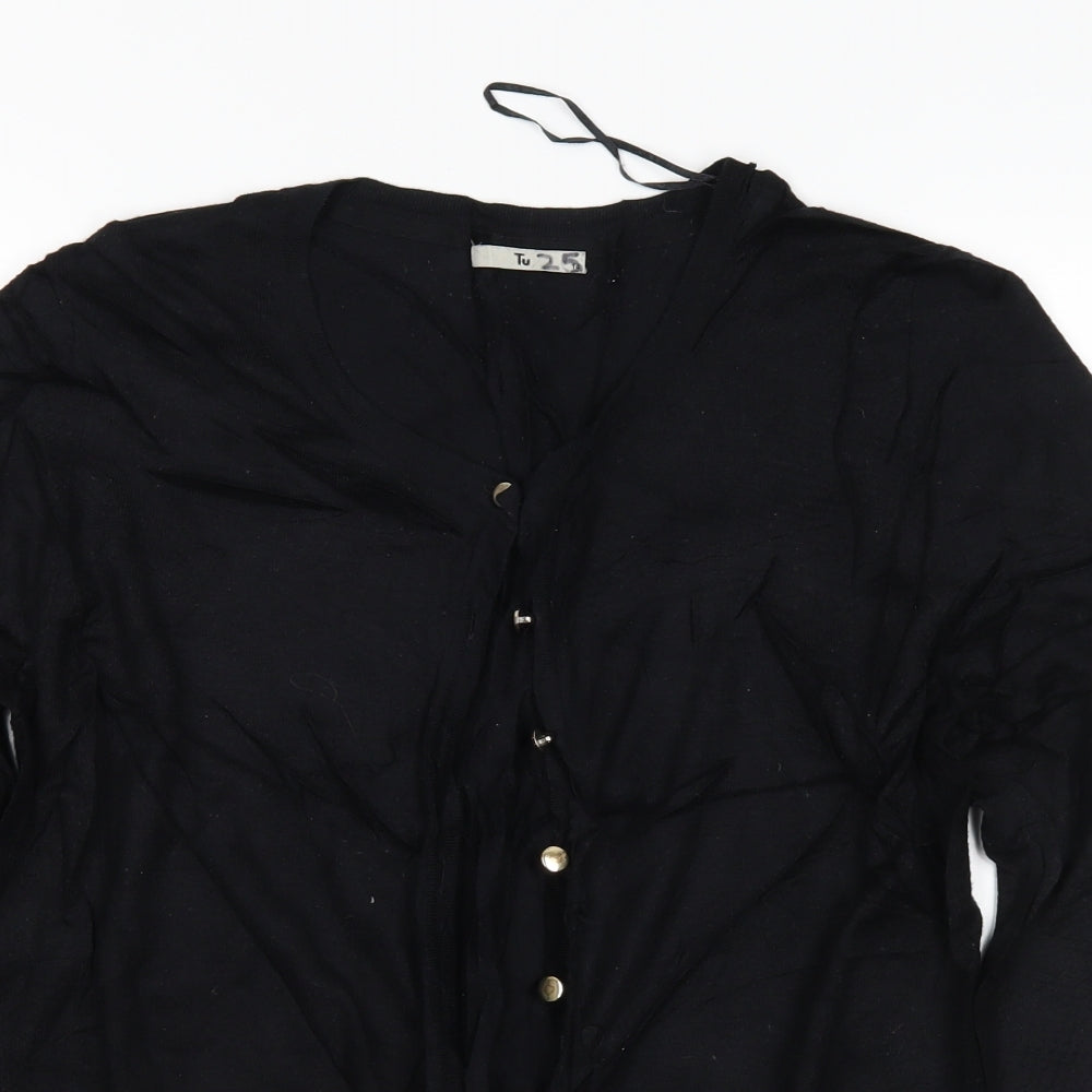 TU Womens Black  Knit Cardigan Jumper Size 14