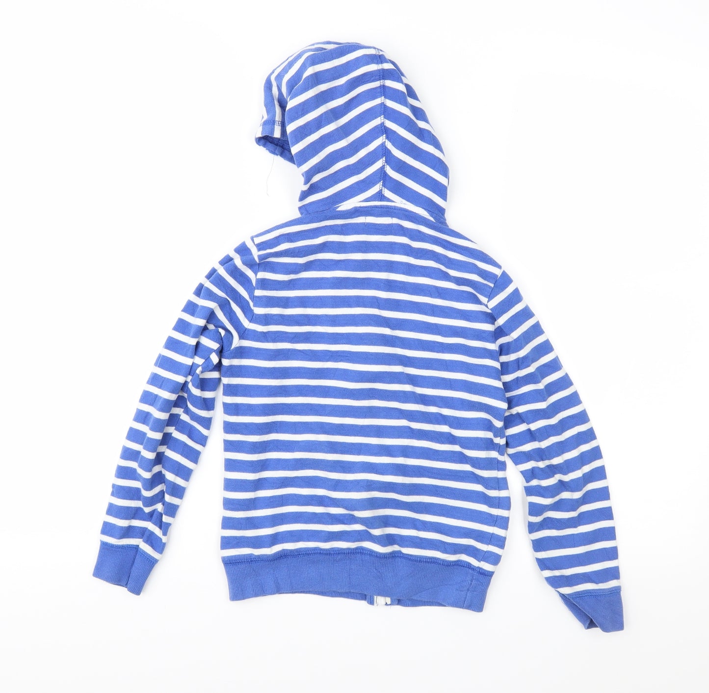 Preworn Boys Blue Striped  Full Zip Hoodie Size 8 Years