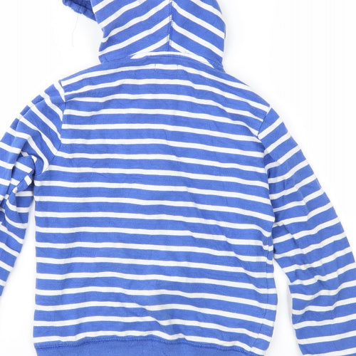 Preworn Boys Blue Striped  Full Zip Hoodie Size 8 Years