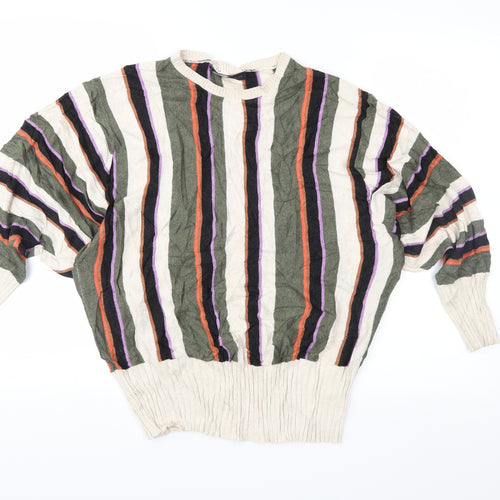 Marks and Spencer Womens Multicoloured Striped Knit Pullover Jumper Size L