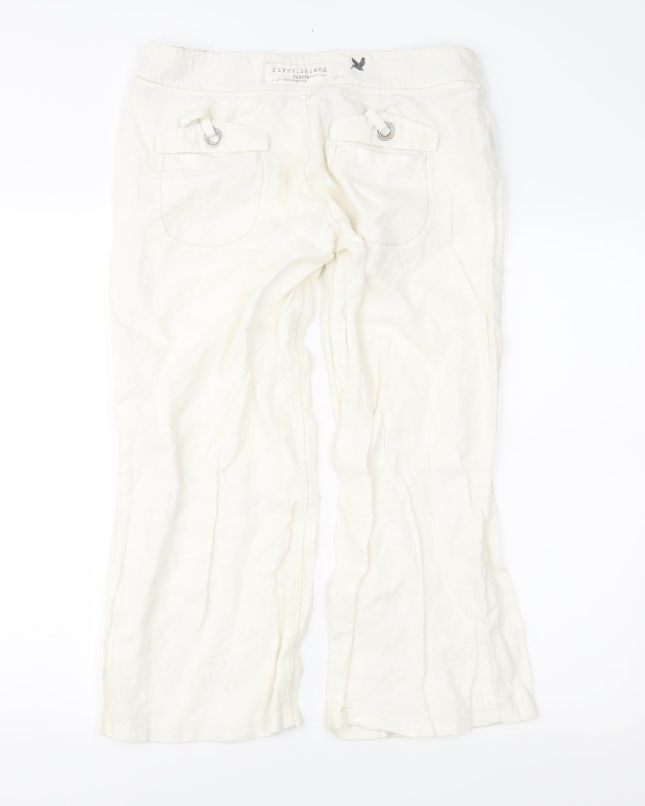 River Island Womens Ivory   Cropped Trousers Size 8 L24 in