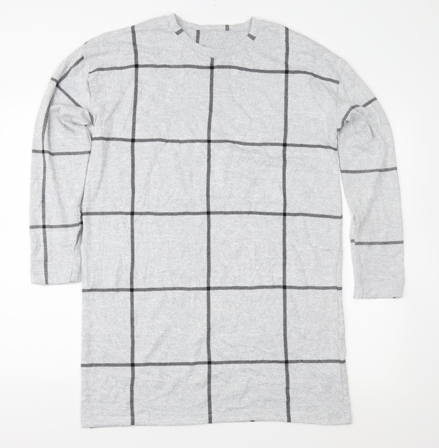 F&F Womens Grey Check Knit Shift  Size 16