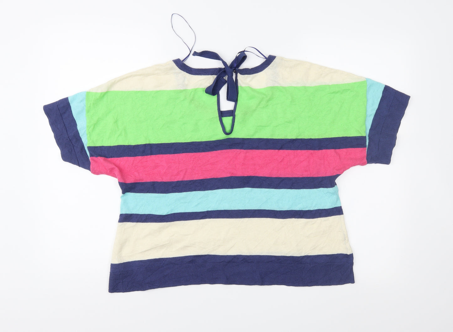 John Lewis Womens Multicoloured Striped Knit Pullover Jumper Size 14