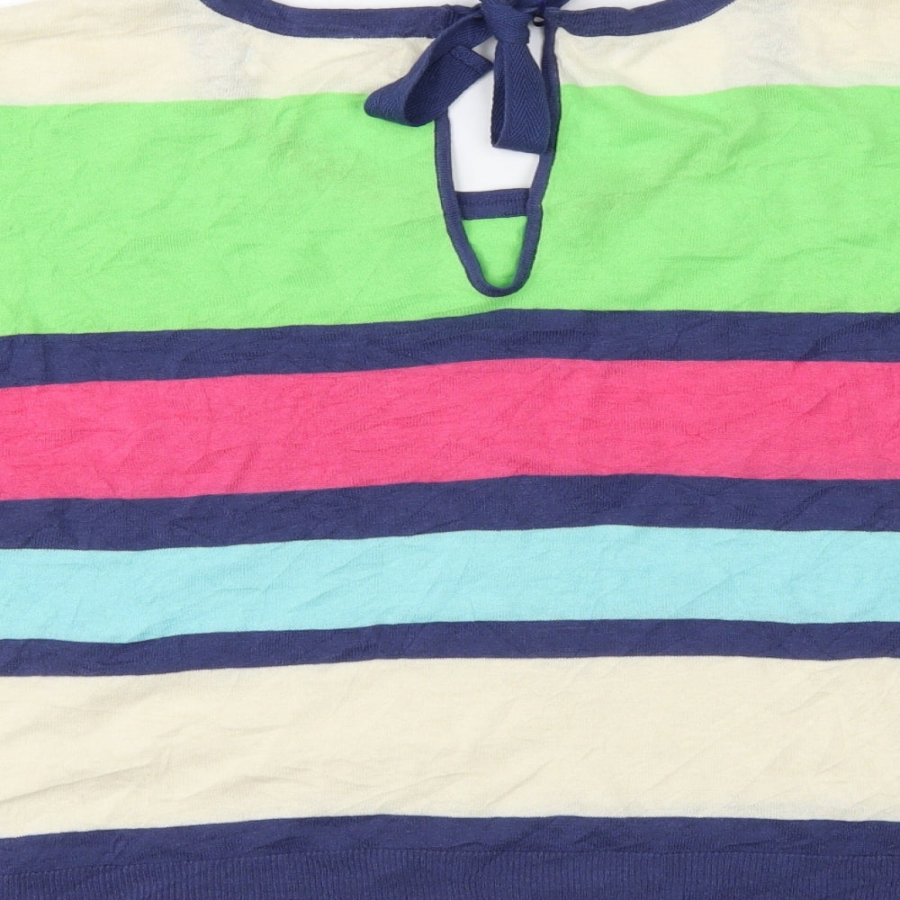 John Lewis Womens Multicoloured Striped Knit Pullover Jumper Size 14