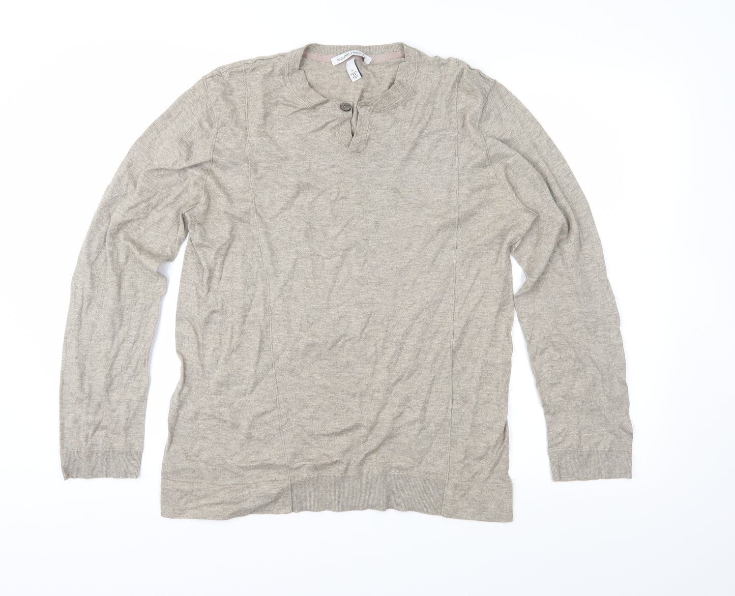 Autumn Cashmere Mens Brown  Knit Pullover Jumper Size M
