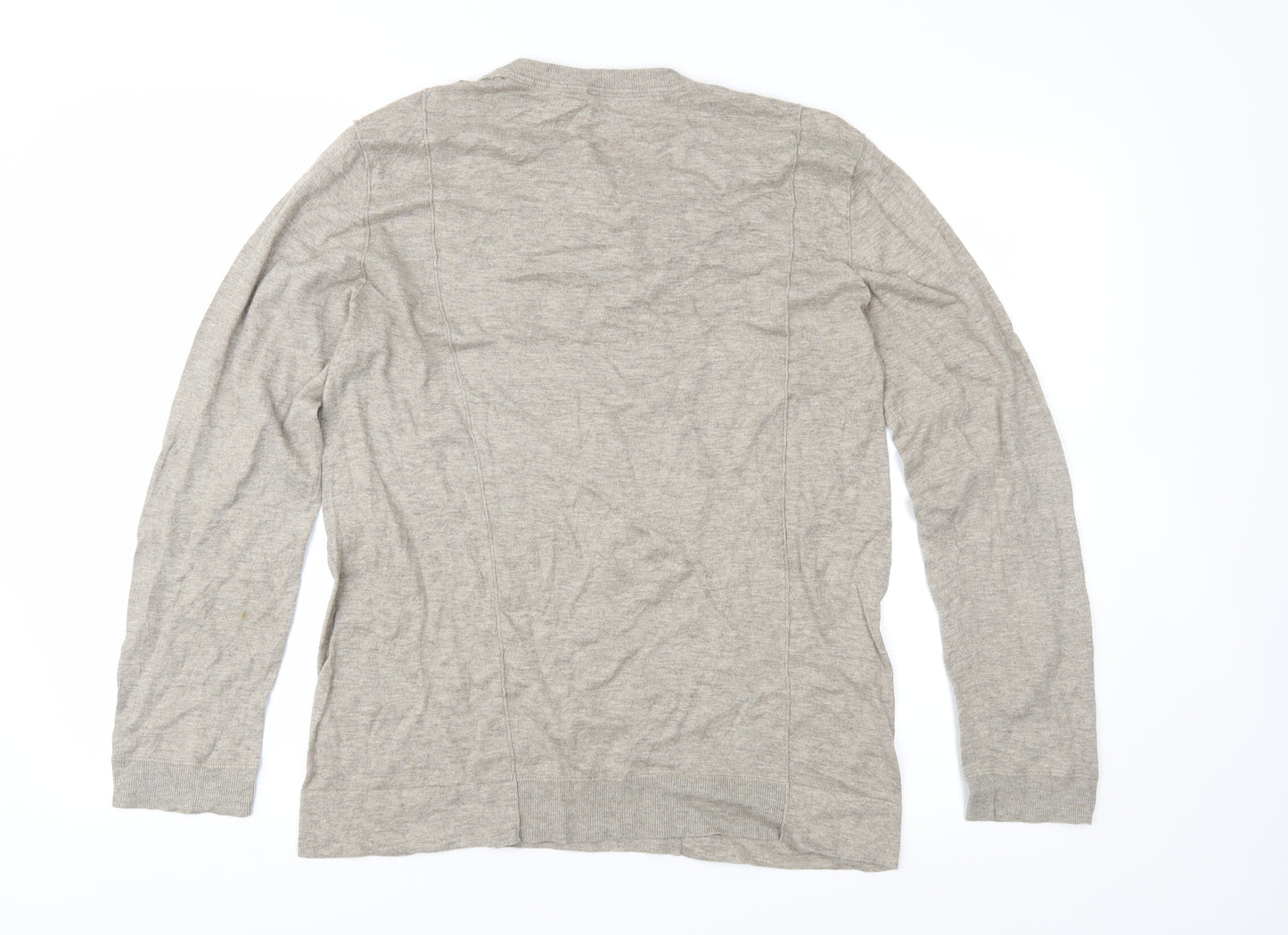 Autumn Cashmere Mens Brown  Knit Pullover Jumper Size M