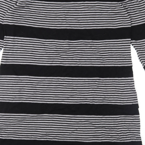 Wallis Womens Black Striped Knit Jumper Dress  Size L