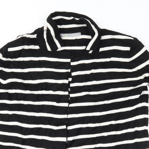 Marks and Spencer Womens Black Striped Knit Cardigan Jumper Size 14
