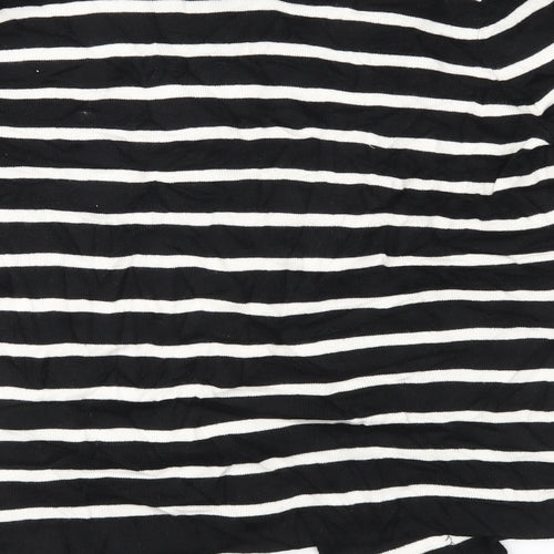 Marks and Spencer Womens Black Striped Knit Cardigan Jumper Size 14