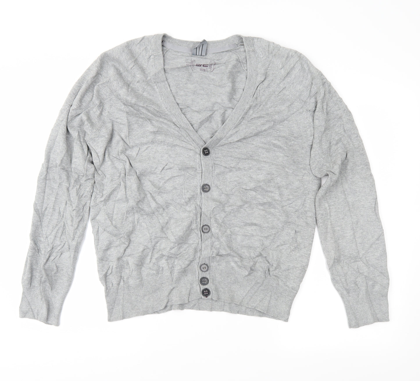 WE Mens Grey  Knit Cardigan Jumper Size L