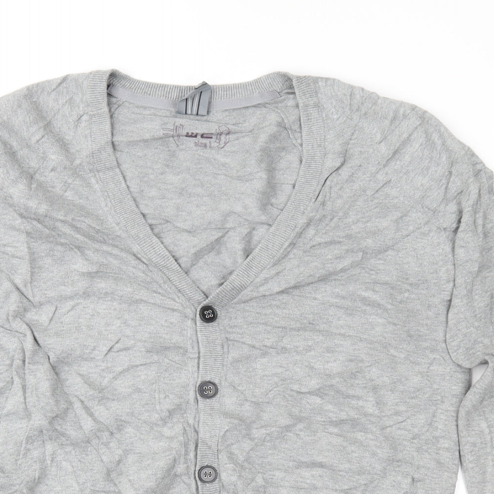 WE Mens Grey  Knit Cardigan Jumper Size L