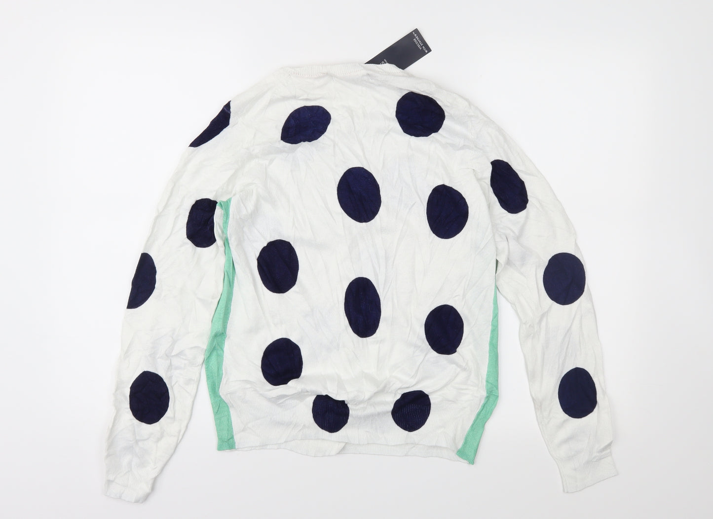 Marks and Spencer Womens White Polka Dot Knit Cardigan Jumper Size 14