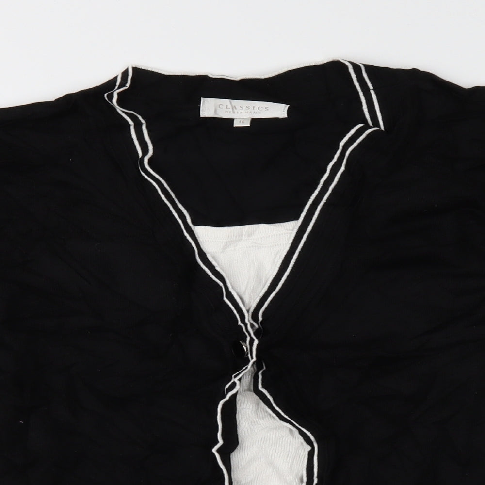 Debenhams Womens Black  Knit Pullover Jumper Size 16