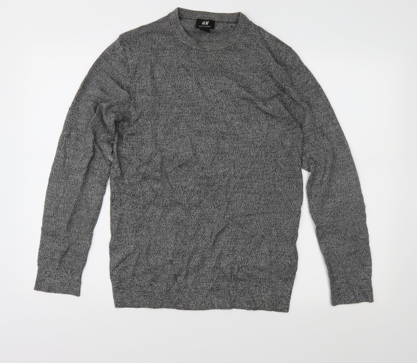 H&M Mens Grey  Knit Pullover Jumper Size S