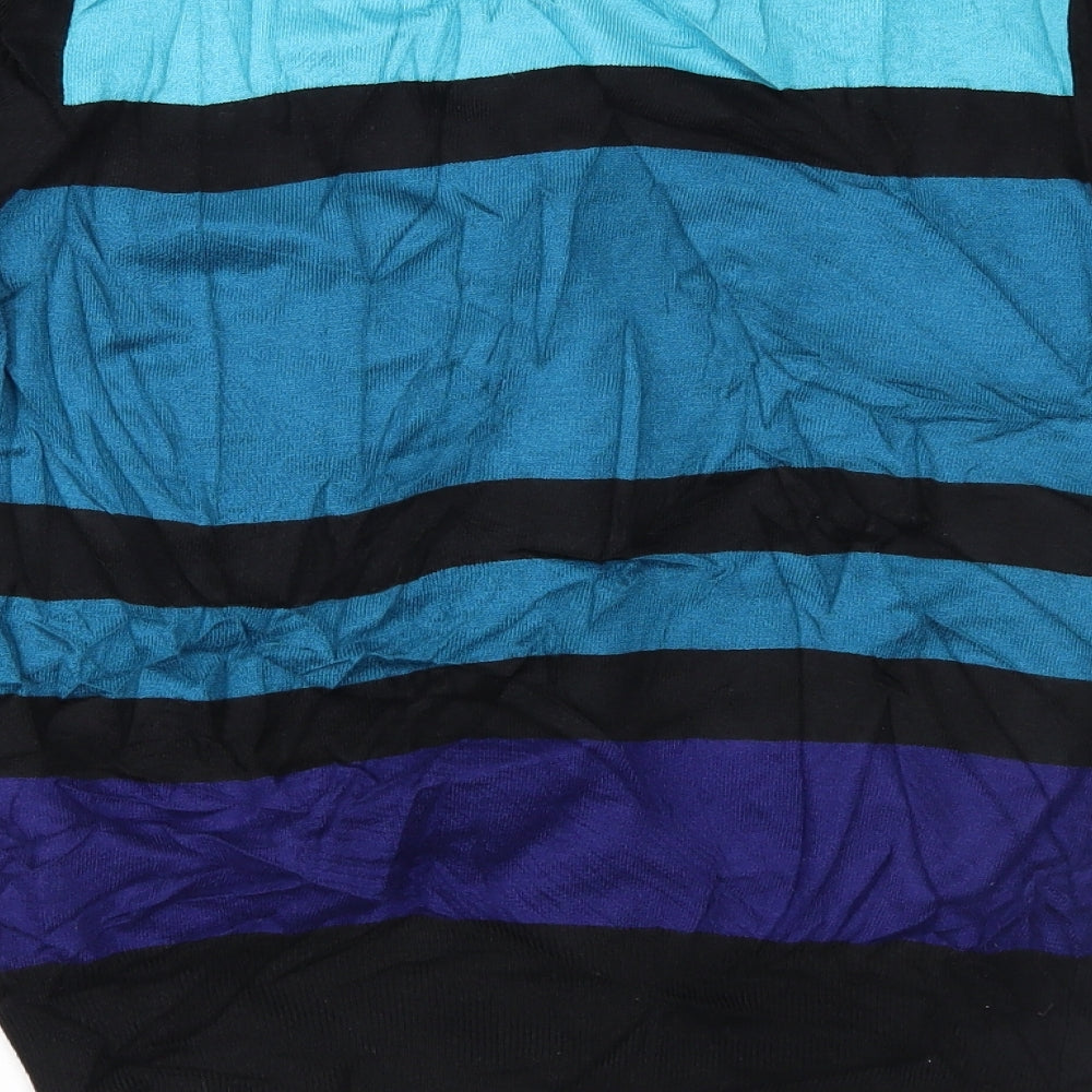 Marks and Spencer Womens Blue Striped Knit Cardigan Jumper Size 12